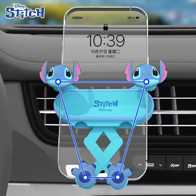 Sewing Car Phone Holder Disney Kawaii Navigation Mobile Bracket Fashion Car Accessories Indoor Air Outlet