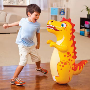 Inflatable Standing Punching Bag Tumbler Toys Safety Air Stuffed Bop Animal Bag Tumbler Toy Kids Beach Activity Game Supply